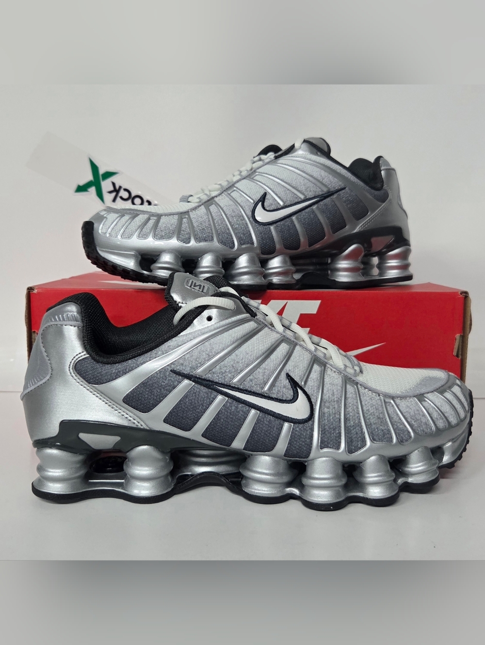 Nike Men's Size 11.5 Shox TL Print (IH4466 095) Silver/White Running Sneaker NW